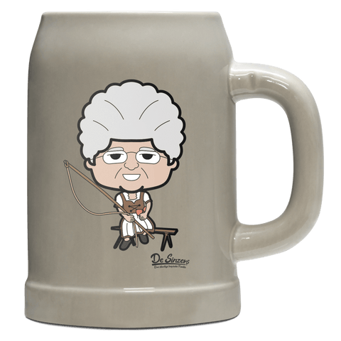 Die Oid Sinzerin Goaßlschnoizer Bierkrug 500ml Grau Watzmann Front