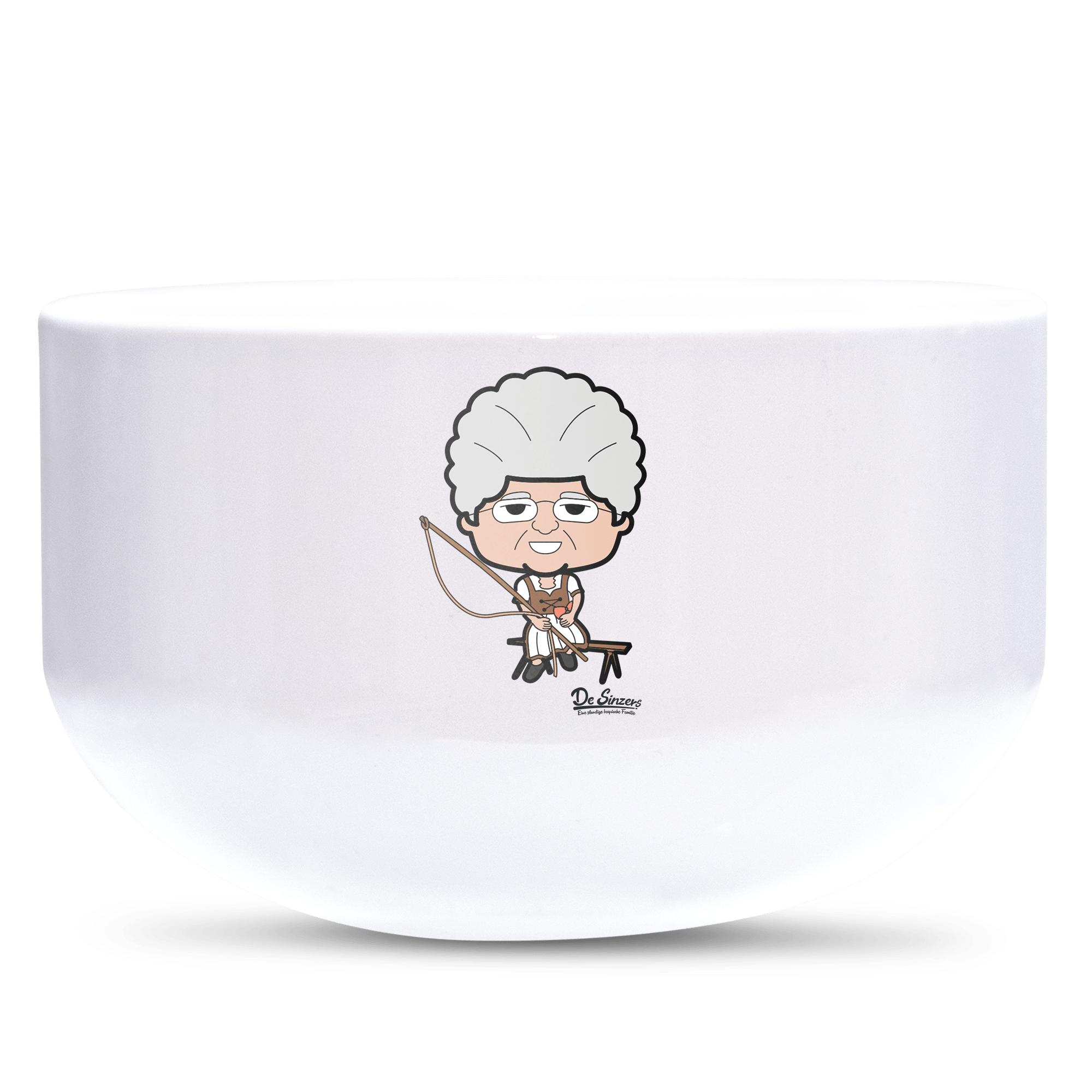 Die Oid Sinzerin Goaßlschnoizer Keramik Mueslischale Weiss 600ml Staffelberg Front