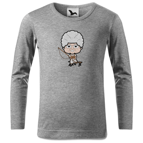 Die Oid Sinzerin Goasslschnoizer Longsleeve Kinder Grau Meliert Waldering Front