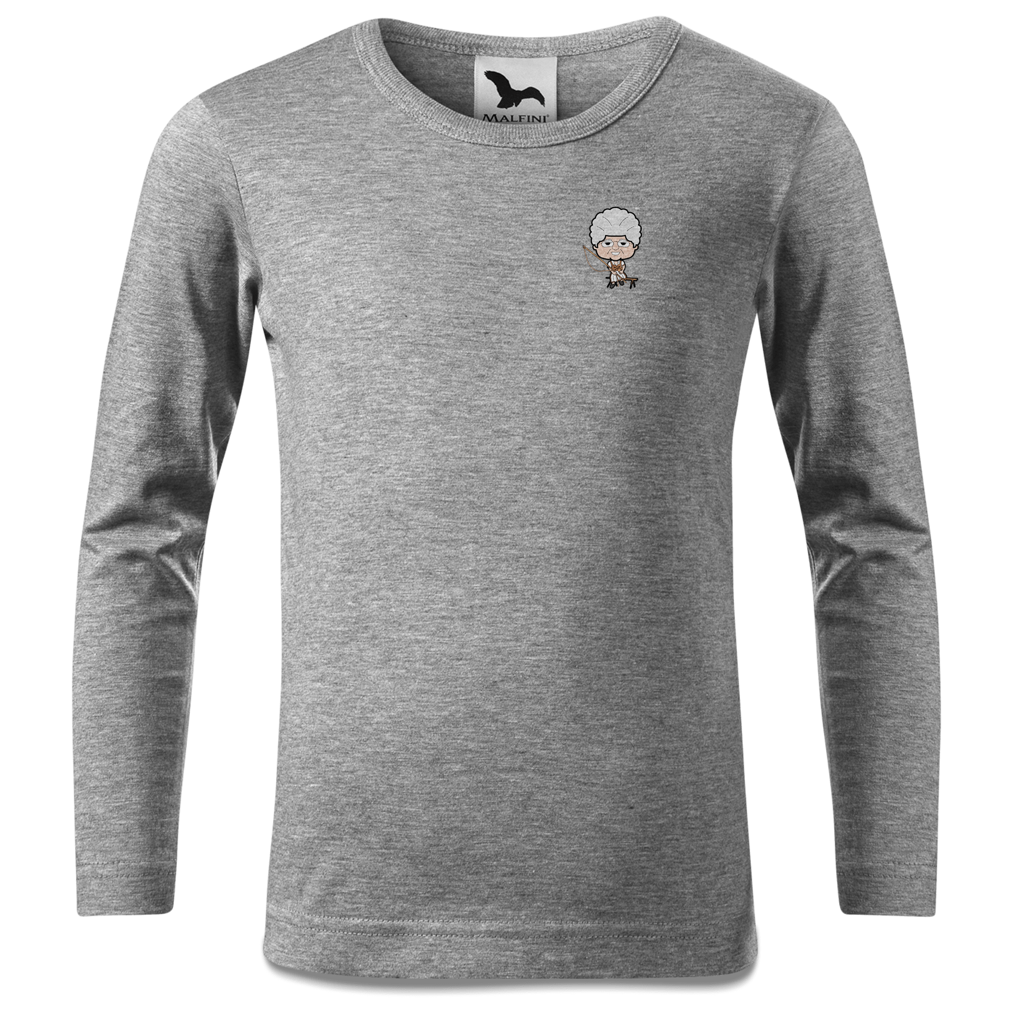 Die Oid Sinzerin Goasslschnoizer Longsleeve Kinder Grau Meliert Weinberg Front