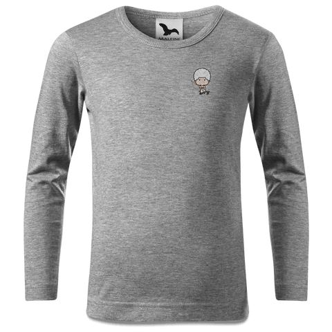 Die Oid Sinzerin Goasslschnoizer Longsleeve Kinder Grau Meliert Weinberg Front
