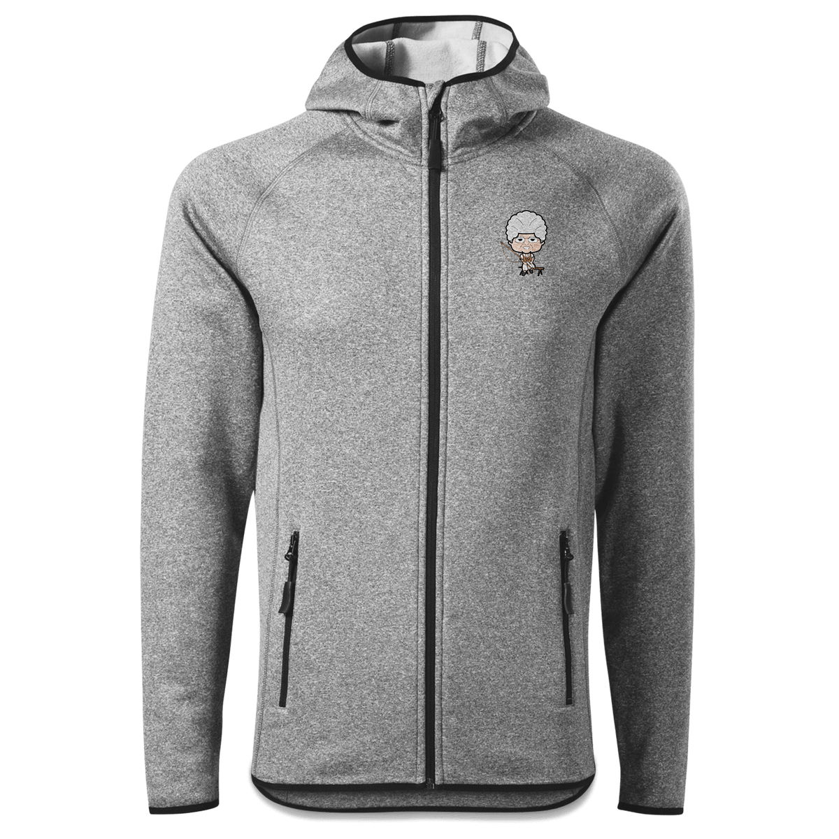 Die Oid Sinzerin Goasslschnoizer Stretch Fleece Herren Grau Meliert Oed Front