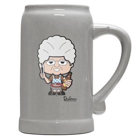 Die Oid Sinzerin Griller Bierkrug 1000ml Grau Zugspitze Front