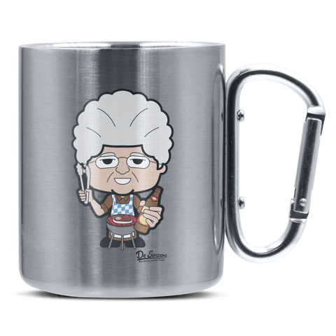 Die Oid Sinzerin Griller Edelstahl Kaffeetasse silberer Karabiner 320ml Grosser Traithen Front