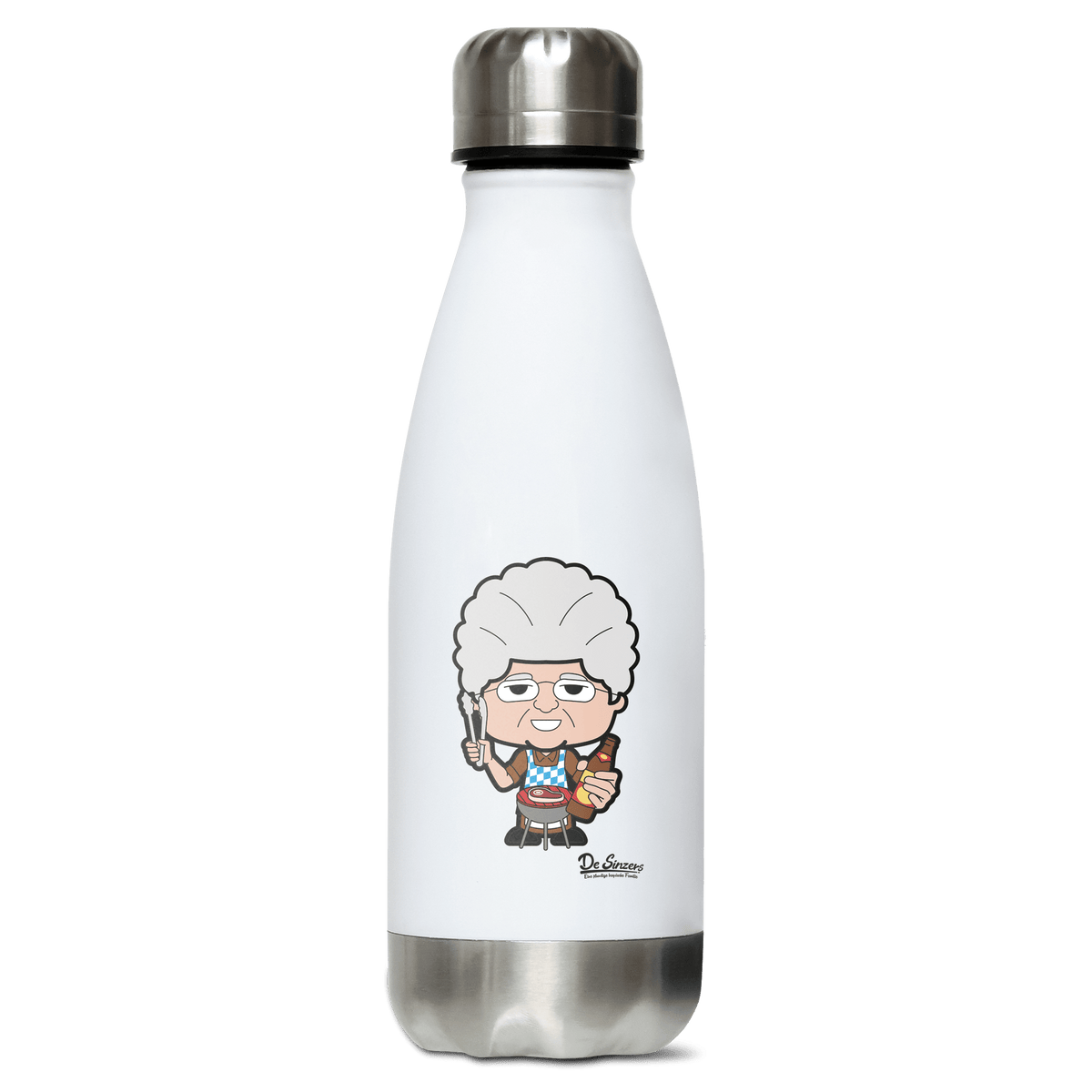 Die Oid Sinzerin Griller Edelstahl Thermoflasche 350ml Weiss Silber Kreuzspitze Front