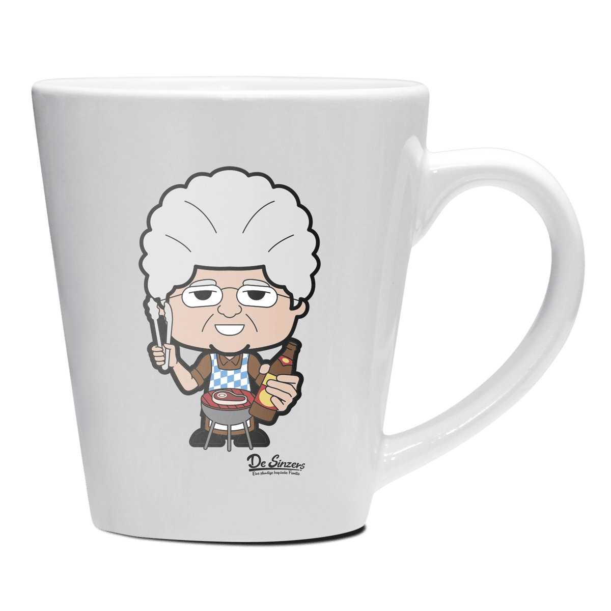 Die Oid Sinzerin Griller Keramik Kaffeetasse 200ml Weiss Herzogstand Front