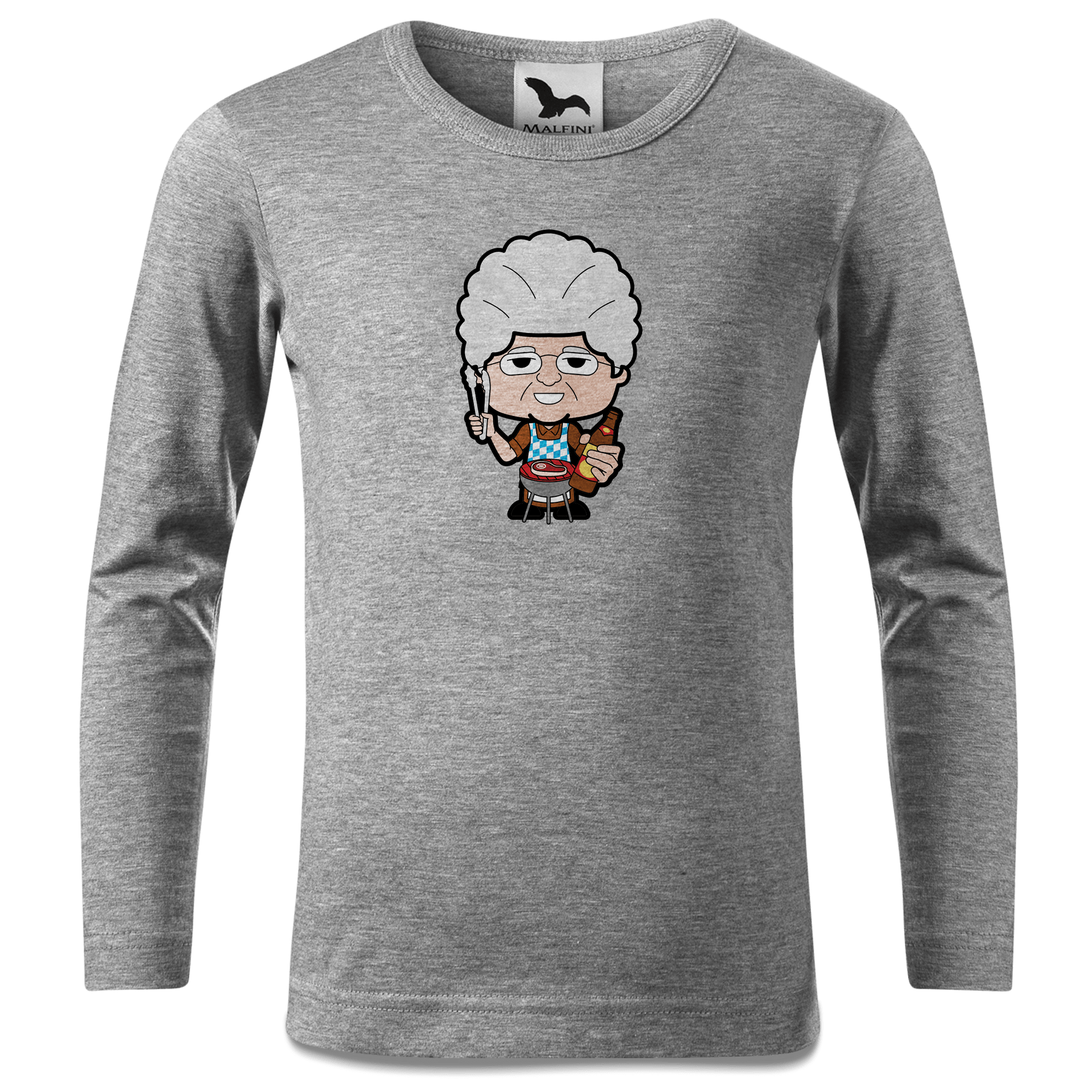 Die Oid Sinzerin Griller Longsleeve Kinder Grau Meliert Waldering Front