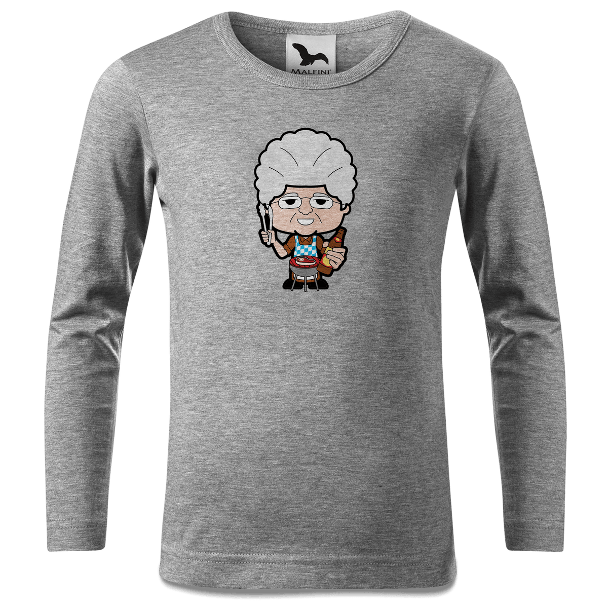 Die Oid Sinzerin Griller Longsleeve Kinder Grau Meliert Waldering Front