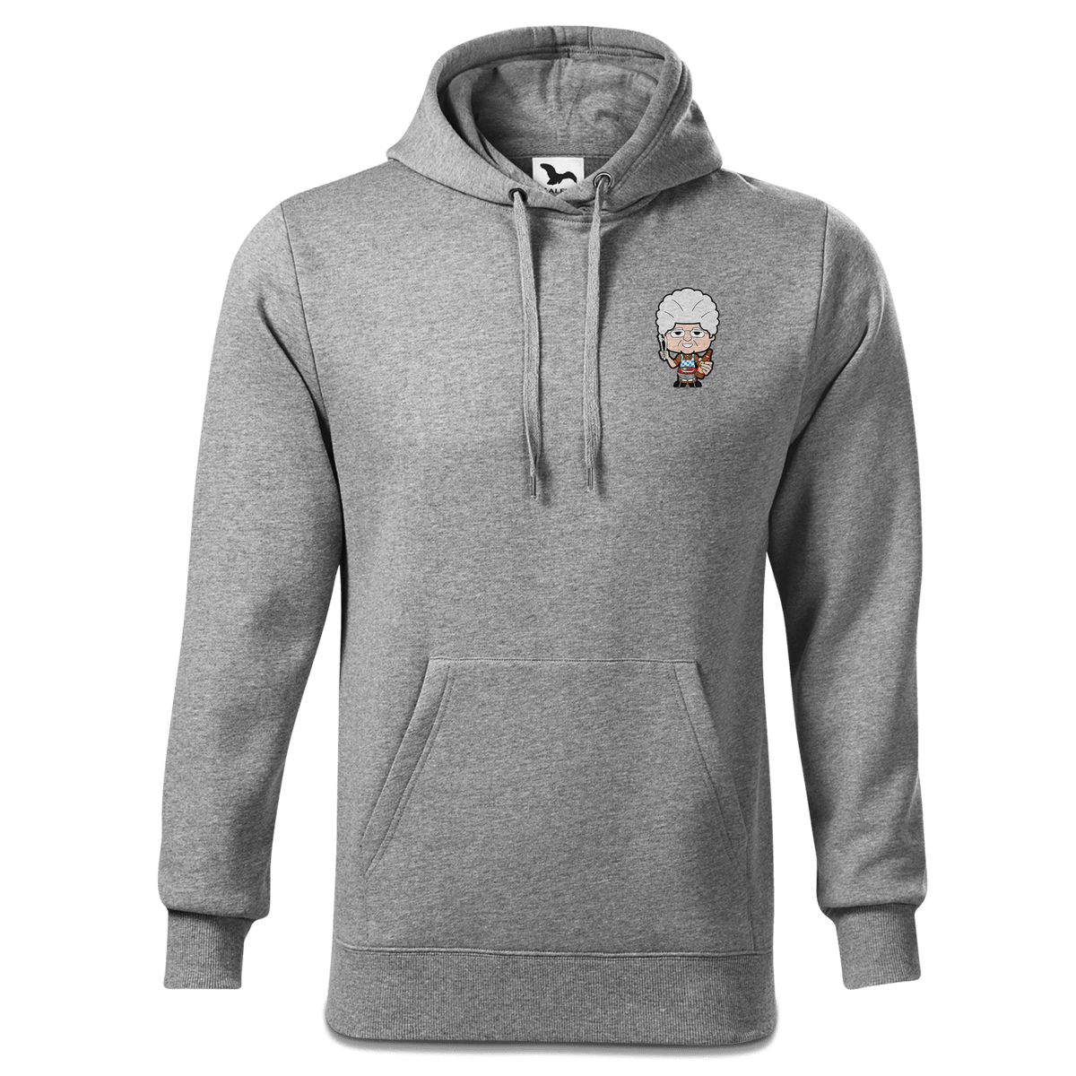 Die Oid Sinzerin Griller Sweatshirt Hoody Herren Grau Meliert Puster Front