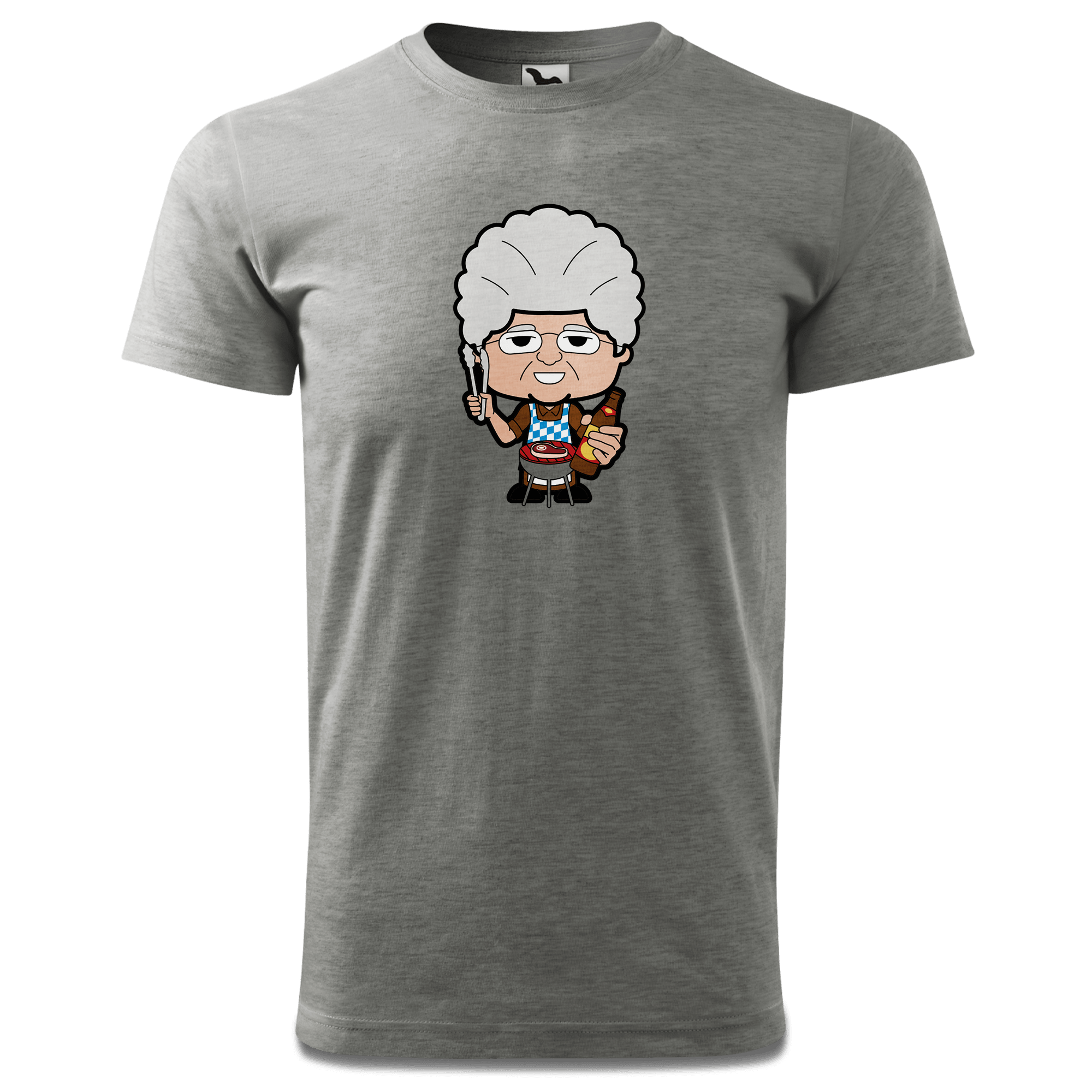 Die Oid Sinzerin Griller T Shirt Herren Grau Meliert Hofau Front