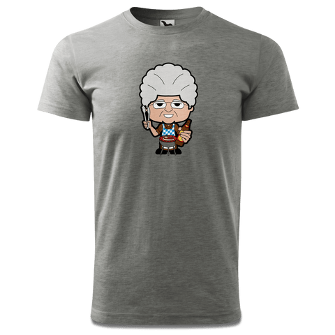 Die Oid Sinzerin Griller T Shirt Herren Grau Meliert Hofau Front