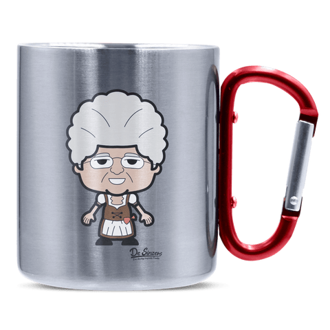Die Oid Sinzerin Grundfiguren Edelstahl Kaffeetasse roter Karabiner 320ml Kitzstein Front