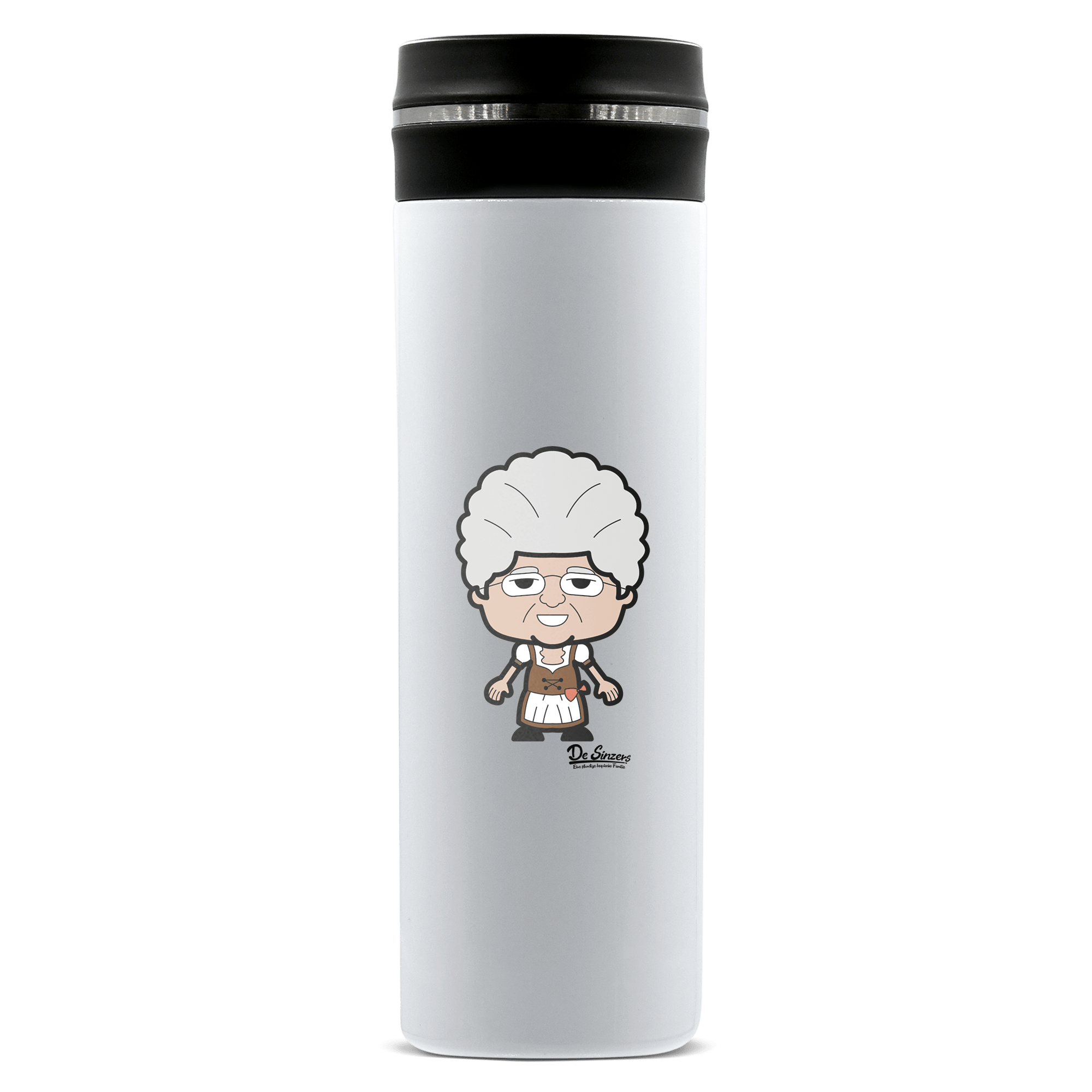 Die Oid Sinzerin Grundfiguren Edelstahl Thermoflasche 450ml Weiss Geigelstein Front