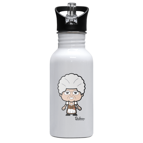 Die Oid Sinzerin Grundfiguren Edelstahl Trinkflasche mit klappbarem Mundstueck 500ml Weiss Rotwand Front