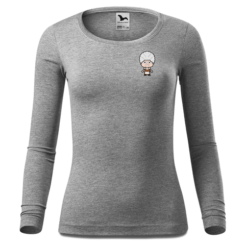 Die Oid Sinzerin Grundfiguren Longsleeve Fitted Damen Grau Meliert Schoemering Front