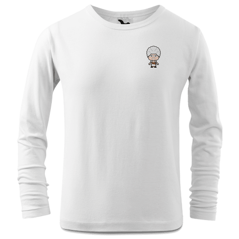 Die Oid Sinzerin Grundfiguren Longsleeve Kinder Weiss Ziegelberg Front