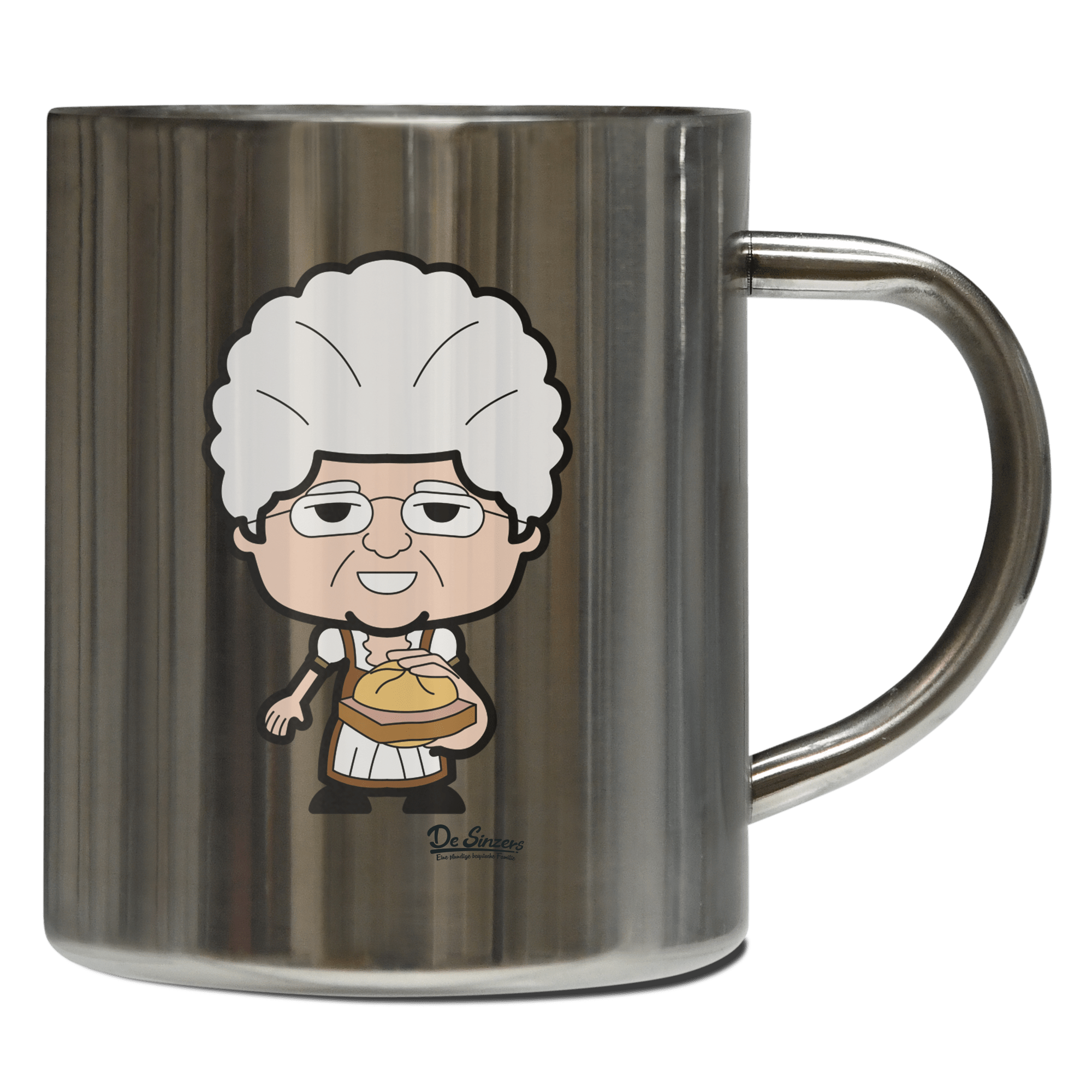 Die Oid Sinzerin Leberkassemmel Edelstahl Kaffeetasse 400ml Grosser Arber Front