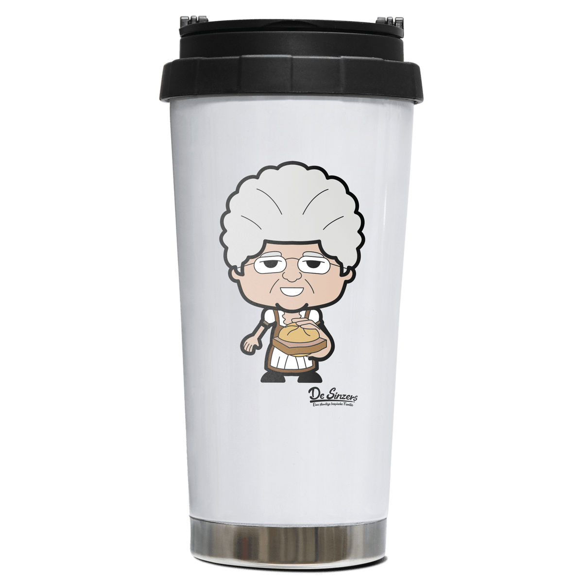 Die Oid Sinzerin Leberkassemmel Edelstahl Trinkbecher To Go 470ml Weiss Wildbarren Front