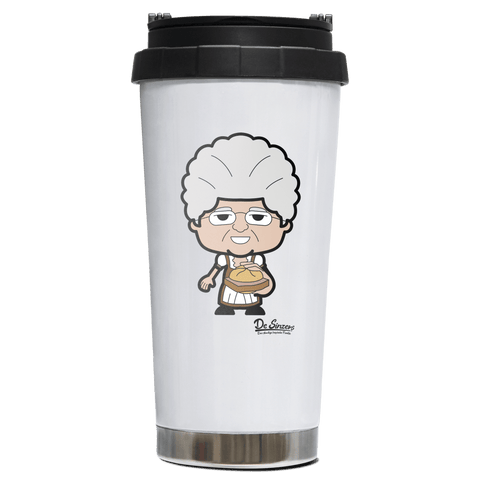 Die Oid Sinzerin Leberkassemmel Edelstahl Trinkbecher To Go 470ml Weiss Wildbarren Front