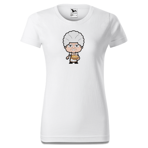 Die Oid Sinzerin Leberkassemmel T Shirt Damen Weiss Gehering Front