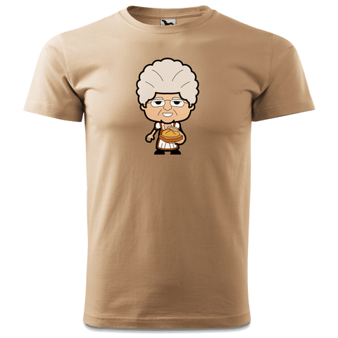 Die Oid Sinzerin Leberkassemmel T Shirt Herren Sand Hofmuehle Front