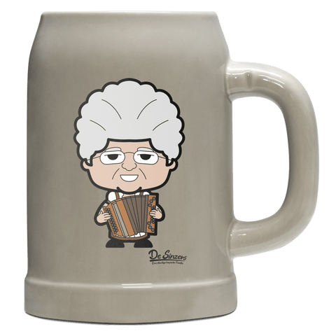 Die Oid Sinzerin Musikinstrumente Bierkrug 500ml Grau Watzmann Front