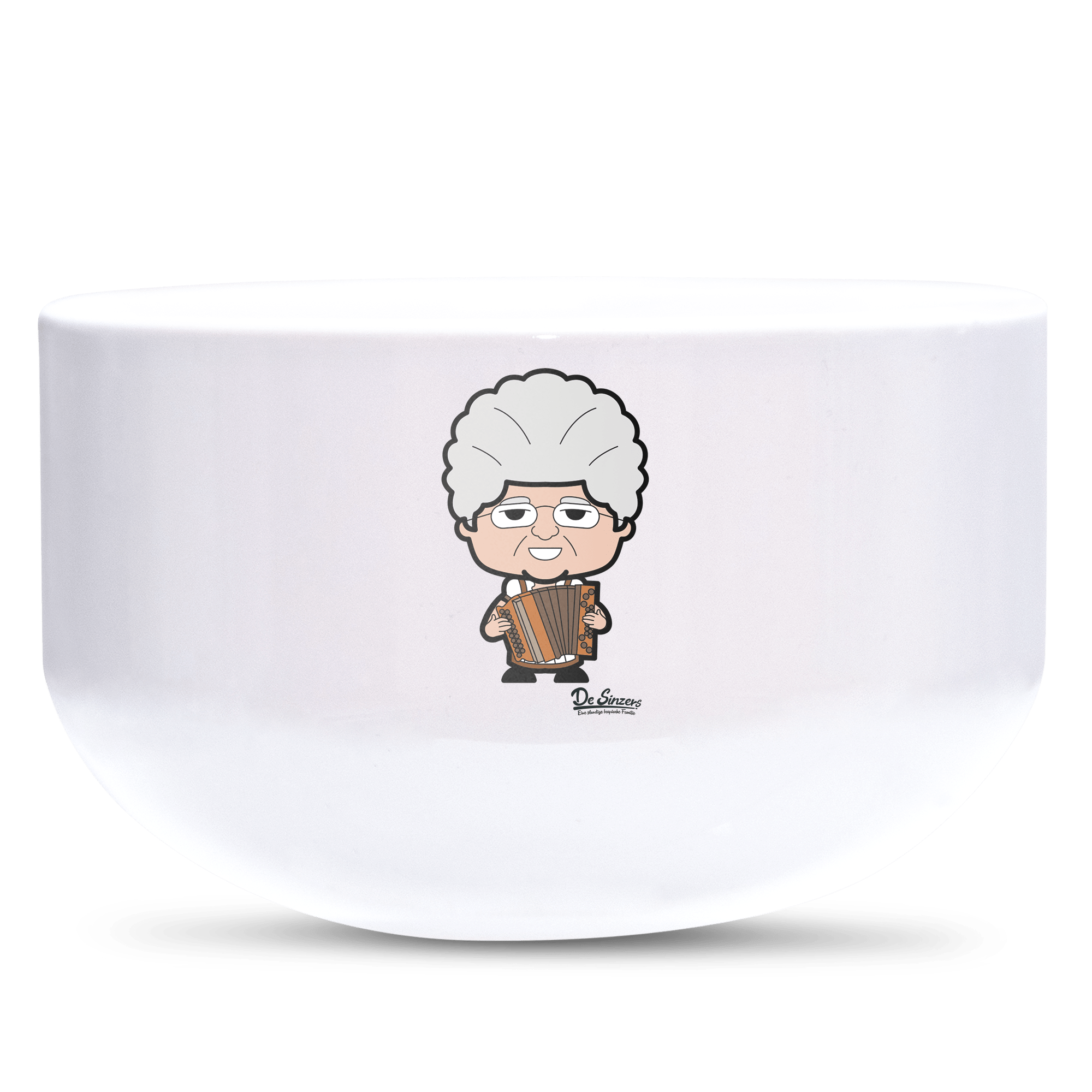 Die Oid Sinzerin Musikinstrumente Keramik Mueslischale Weiss 600ml Staffelberg Front