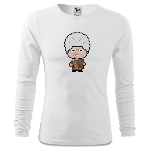 Die Oid Sinzerin Musikinstrumente Longsleeve Fitted Herren Weiss Hoehensteig Front