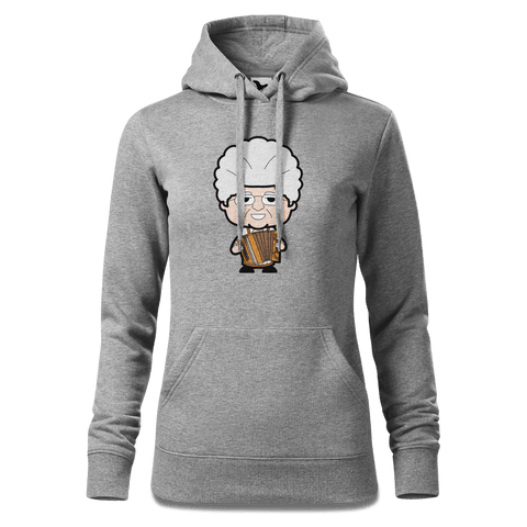 Die Oid Sinzerin Musikinstrumente Sweatshirt Hoody Damen Grau Meliert Kieling Front