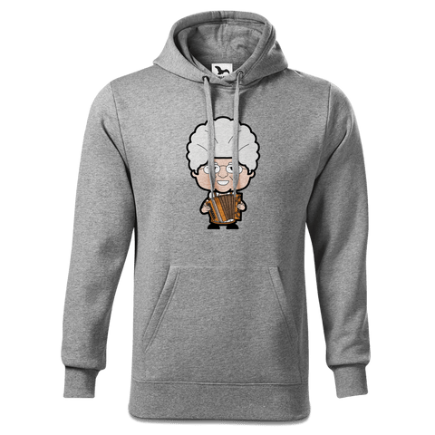 Die Oid Sinzerin Musikinstrumente Sweatshirt Hoody Herren Grau Meliert Pulvermuehle Front