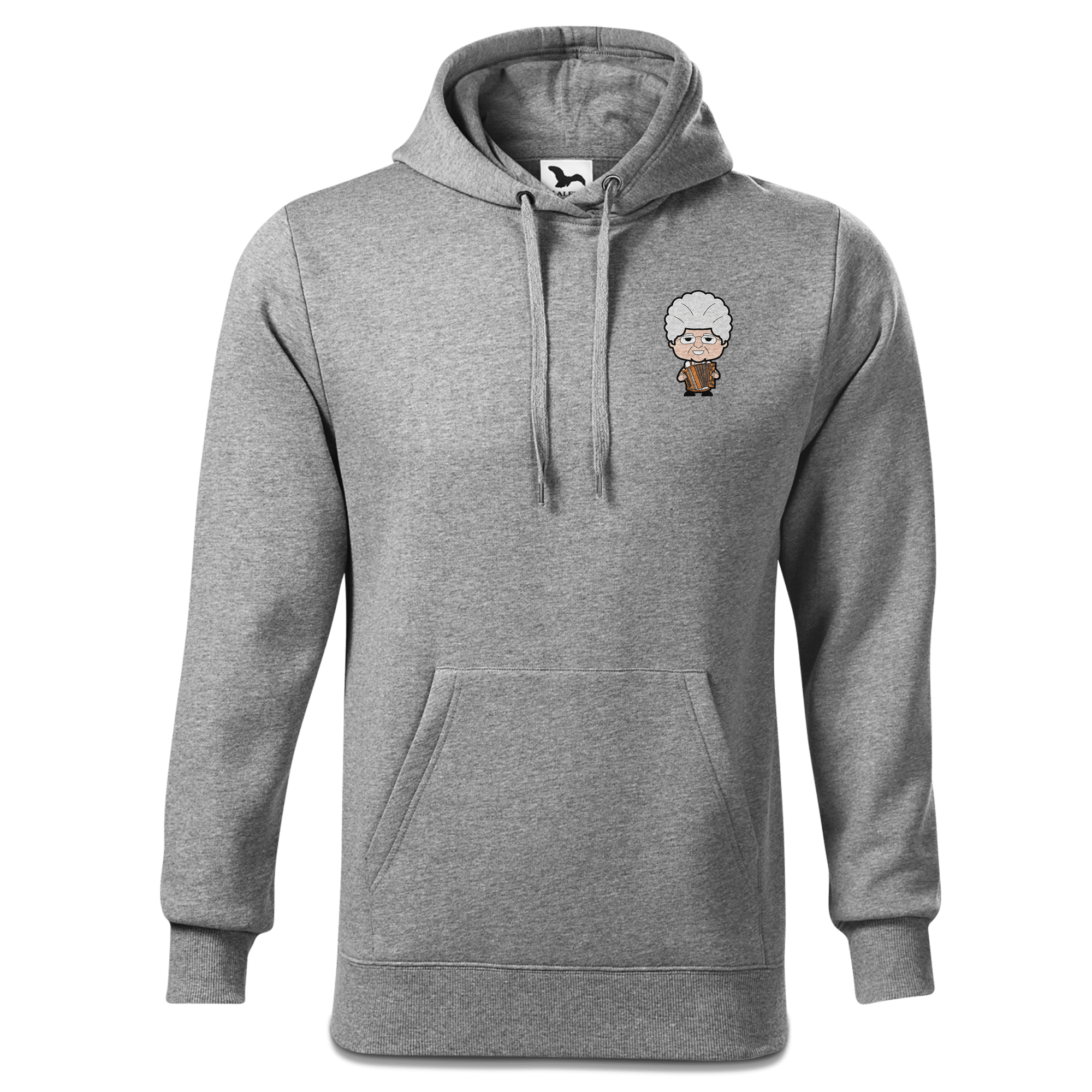 Die Oid Sinzerin Musikinstrumente Sweatshirt Hoody Herren Grau Meliert Puster Front