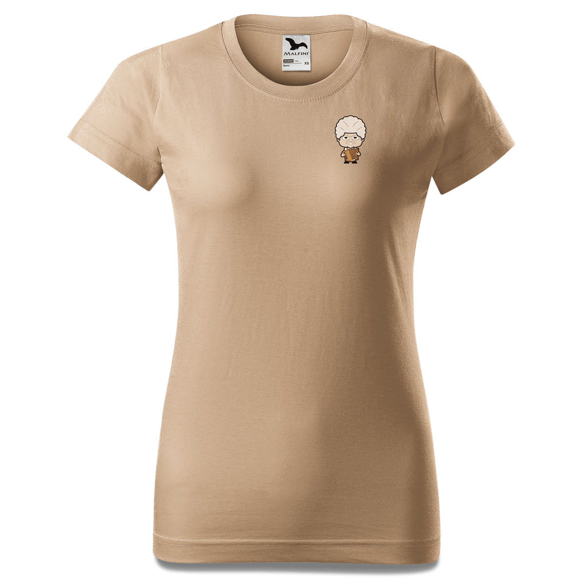 Die Oid Sinzerin Musikinstrumente T Shirt Damen Sand Fussen Front