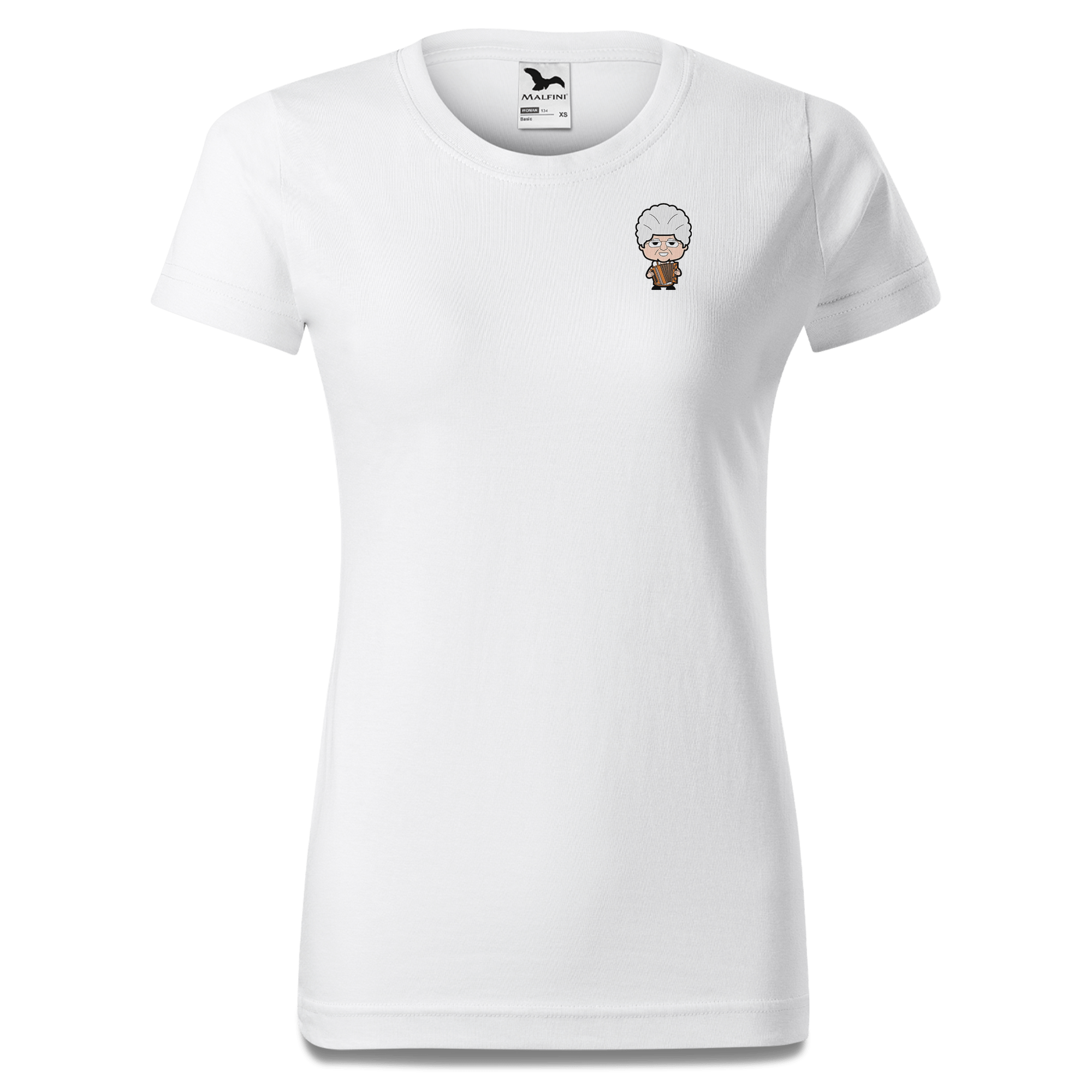 Die Oid Sinzerin Musikinstrumente T Shirt Damen Weiss Kragling Front