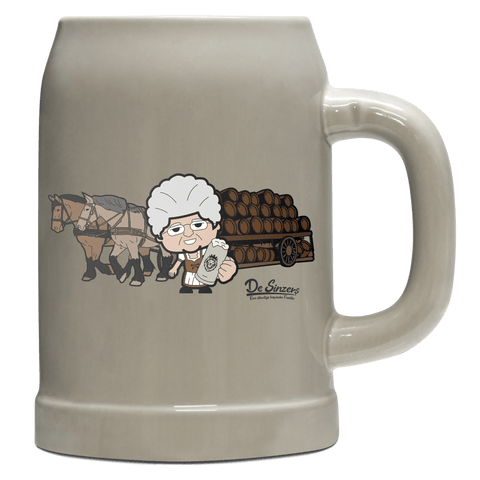 Die Oid Sinzerin Pferdegespann Bierkrug 500ml Grau Watzmann Front