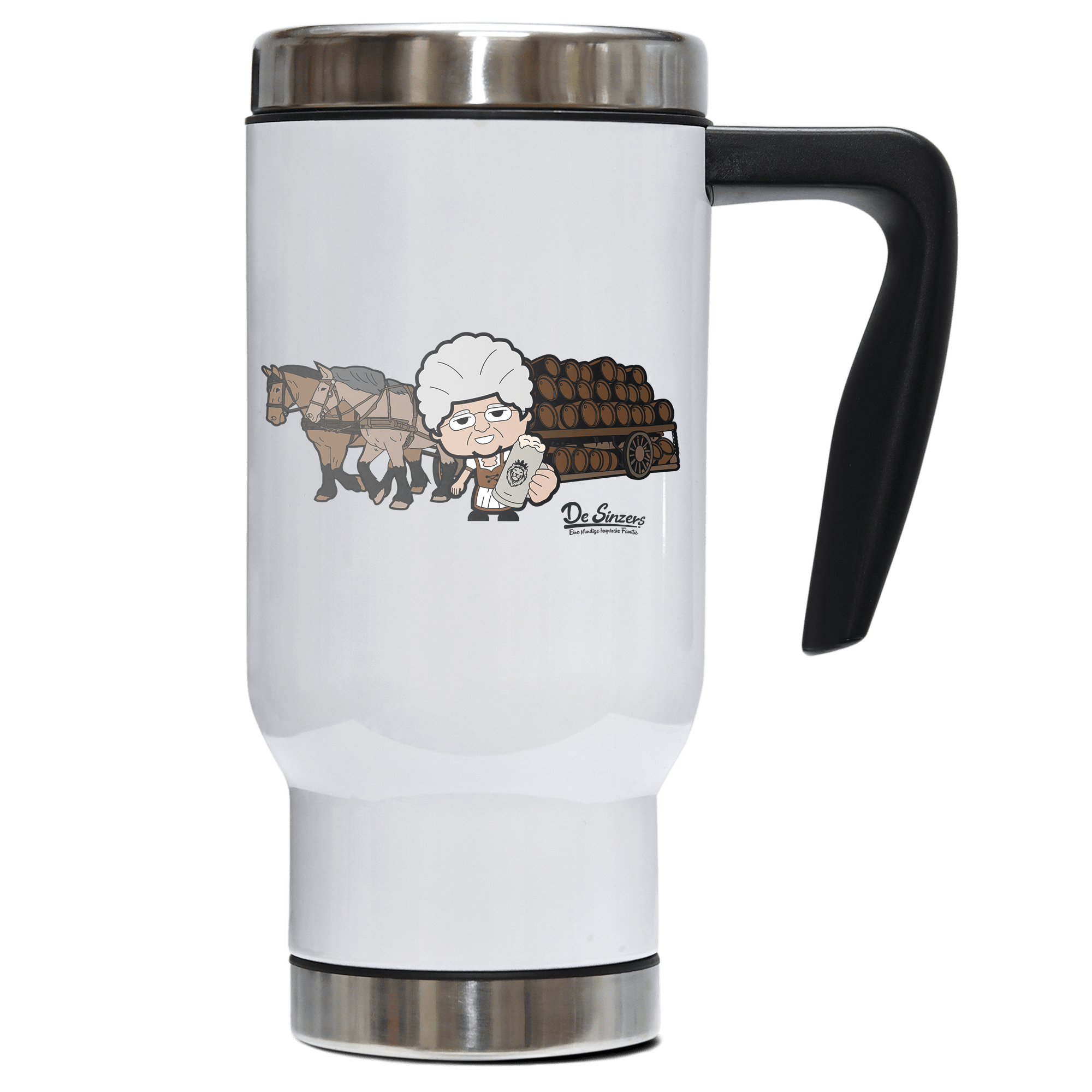 Die Oid Sinzerin Pferdegespann Edelstahl Thermobecher To Go 500ml Weiss Kindlwand Front
