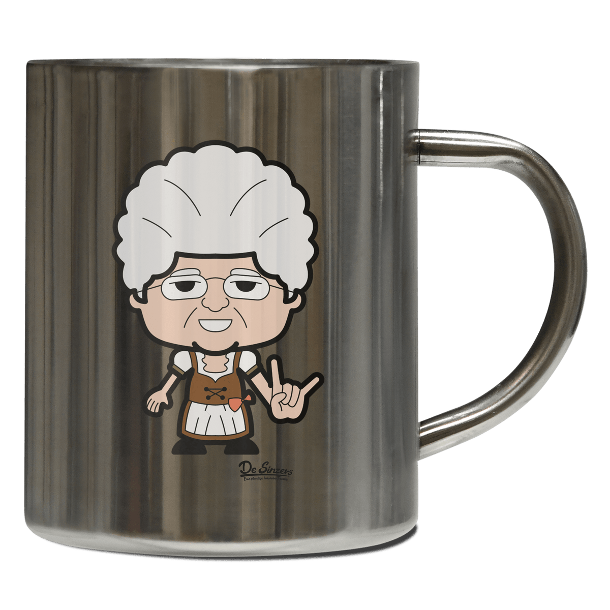 Die Oid Sinzerin Rocking Fingers Edelstahl Kaffeetasse 400ml Grosser Arber Front