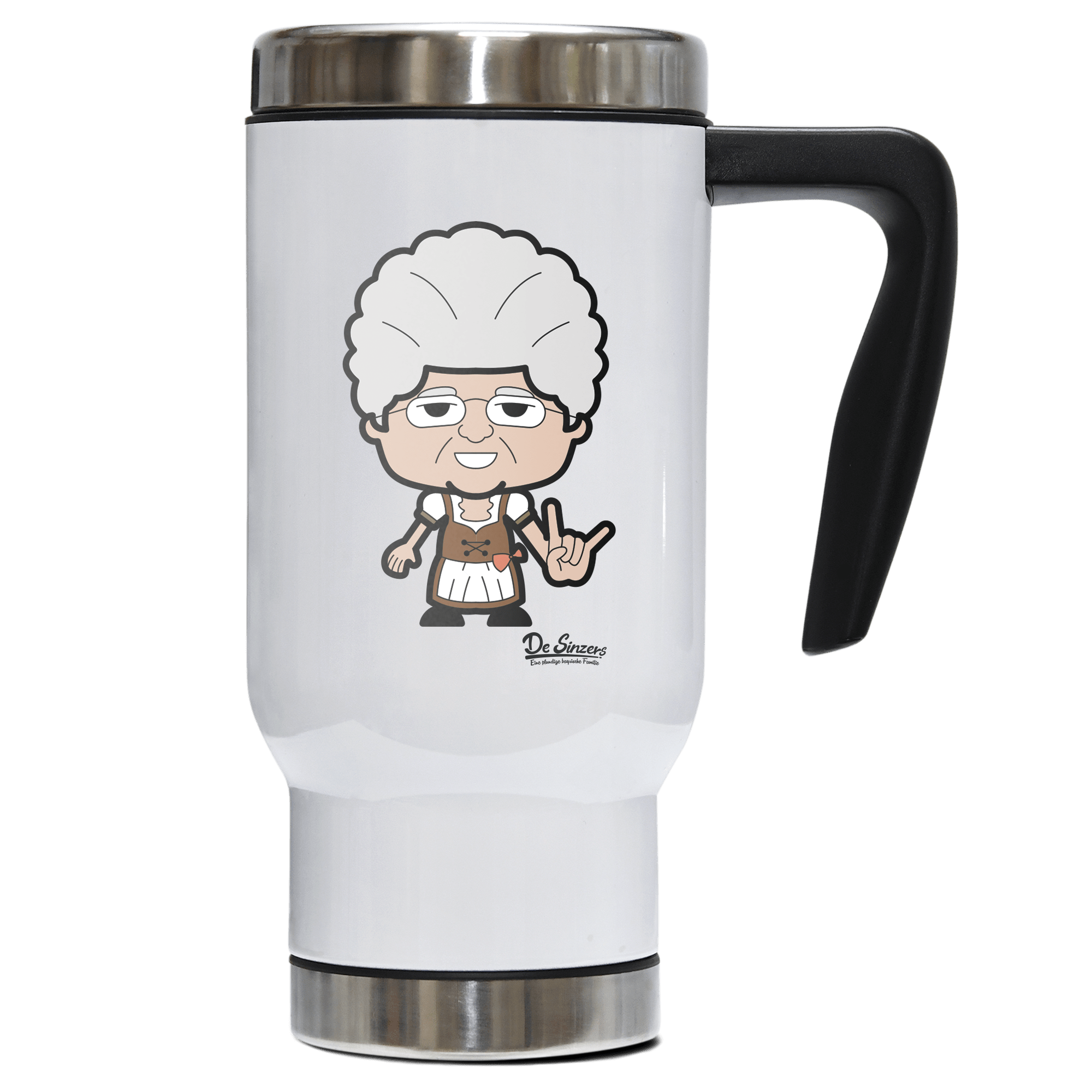 Die Oid Sinzerin Rocking Fingers Edelstahl Thermobecher To Go 500ml Weiss Kindlwand Front