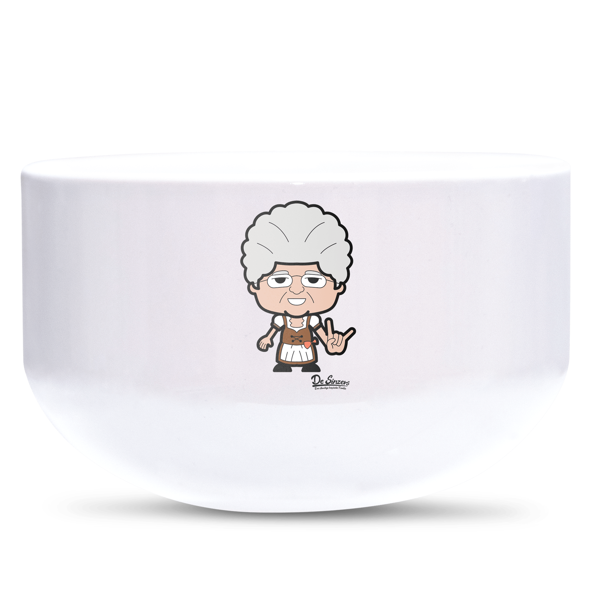 Die Oid Sinzerin Rocking Fingers Keramik Mueslischale Weiss 600ml Staffelberg Front