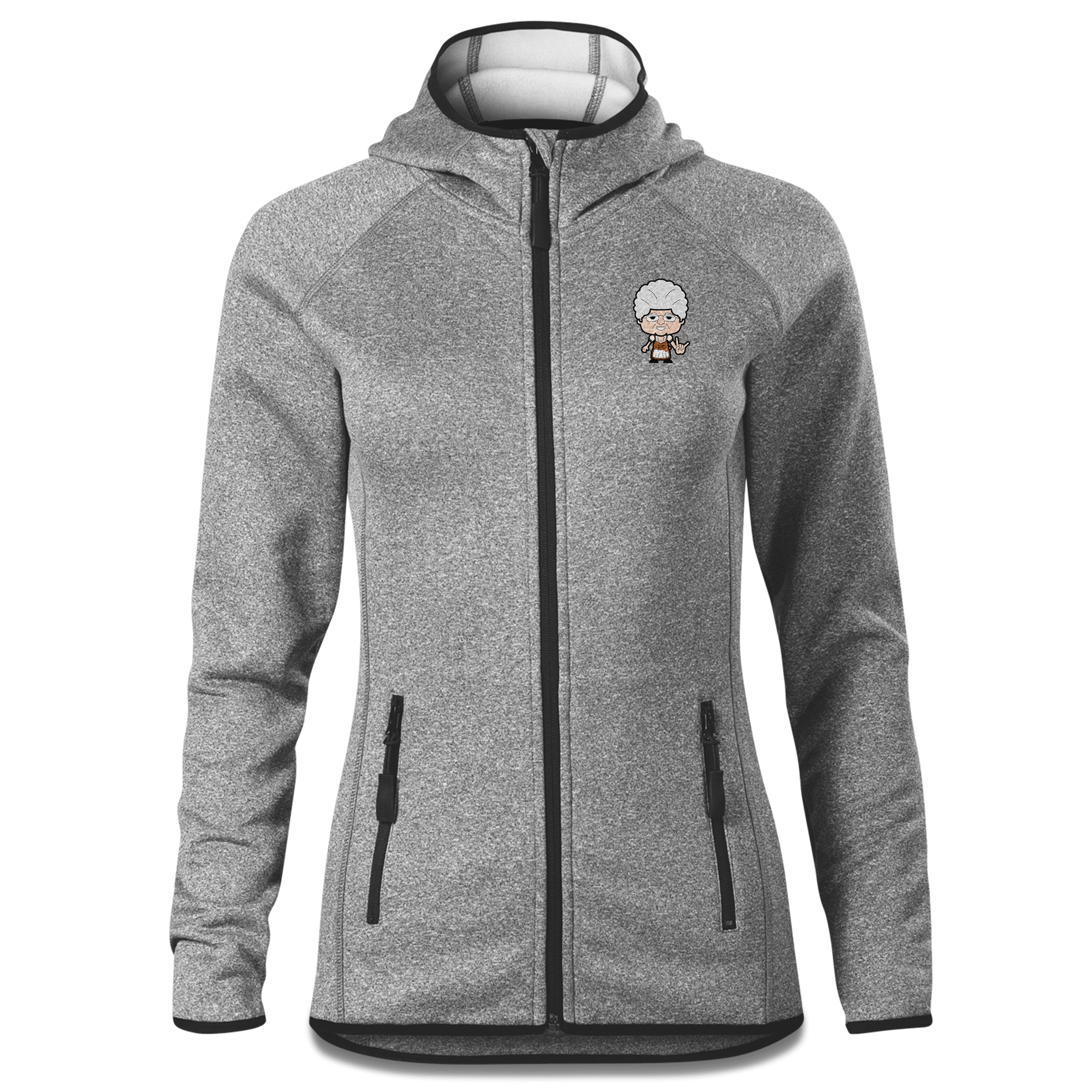 Die Oid Sinzerin Rocking Fingers Stretch Fleece Damen Grau Meliert Krottenhausmuehle Front