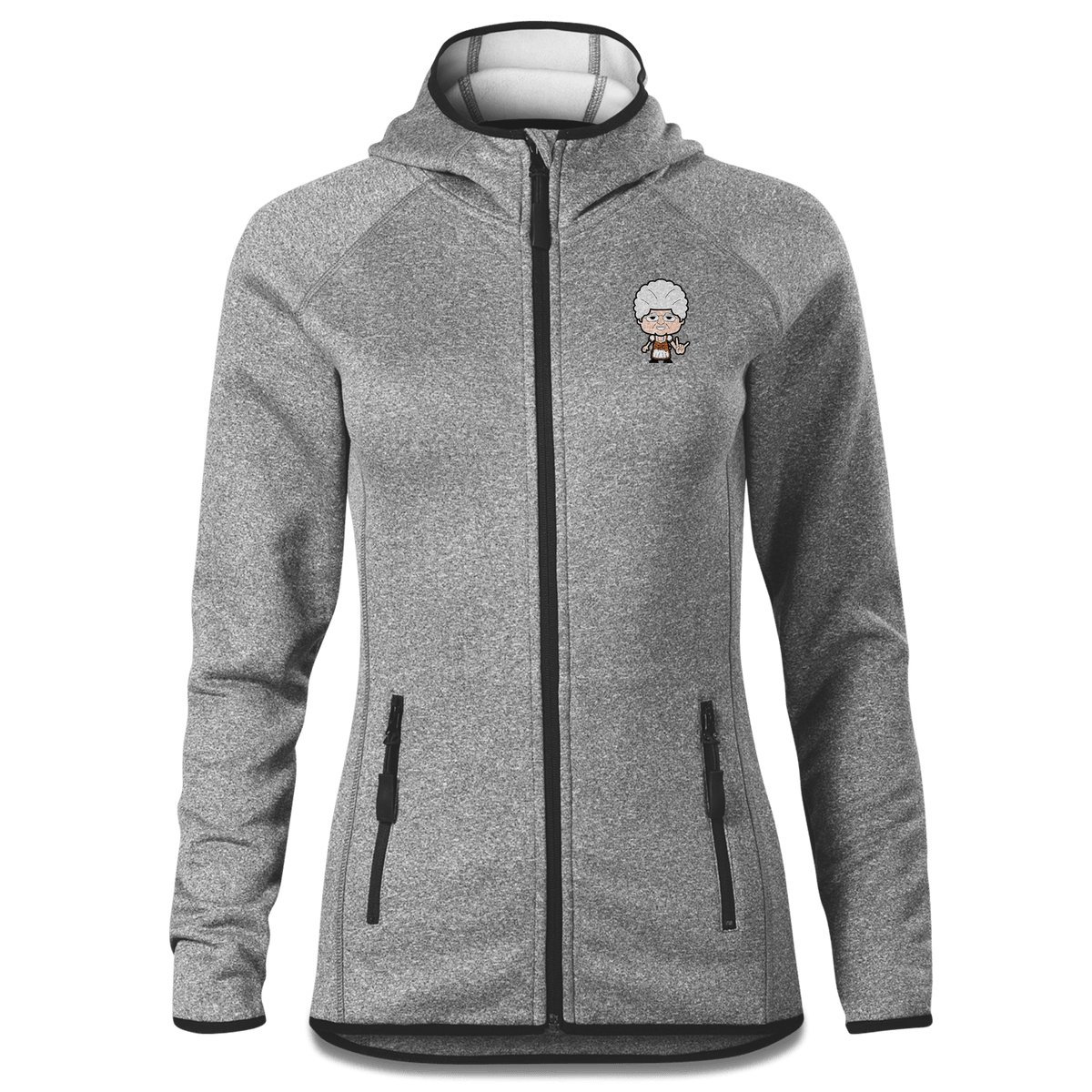 Die Oid Sinzerin Rocking Fingers Stretch Fleece Damen Grau Meliert Krottenhausmuehle Front