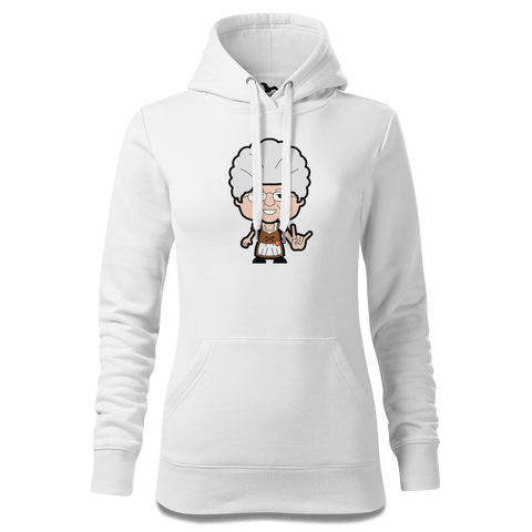 Die Oid Sinzerin Rocking Fingers Sweatshirt Hoody Damen Weiss Eckenholz Front