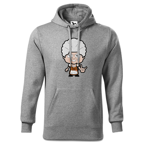 Die Oid Sinzerin Rocking Fingers Sweatshirt Hoody Herren Grau Meliert Pulvermuehle Front