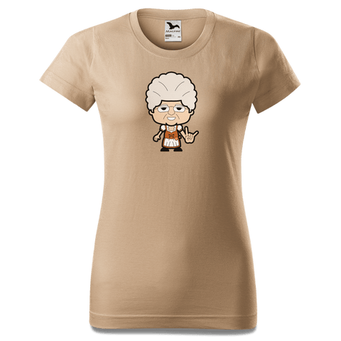 Die Oid Sinzerin Rocking Fingers T Shirt Damen Sand Entleiten Front