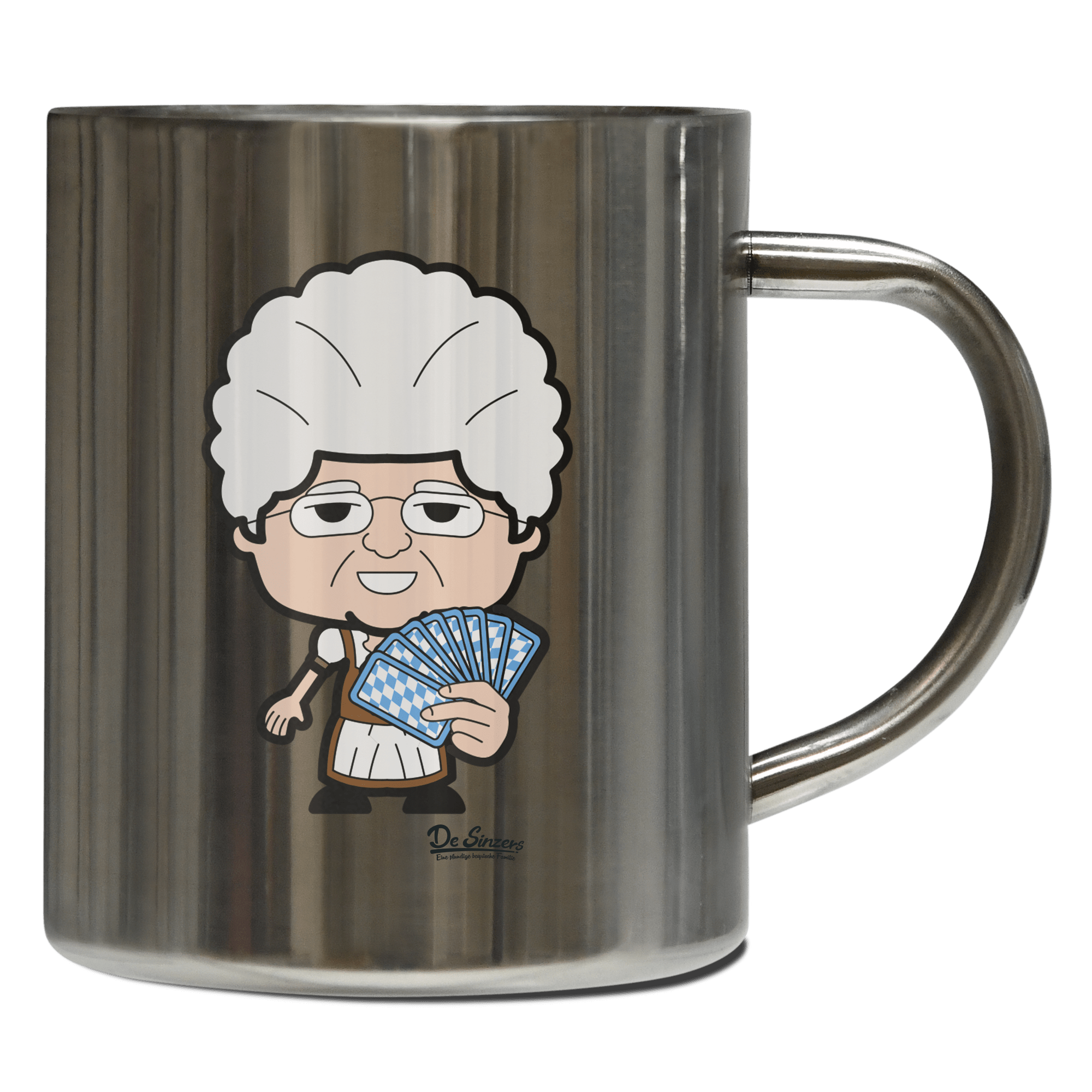 Die Oid Sinzerin Schafkopfen Edelstahl Kaffeetasse 400ml Grosser Arber Front