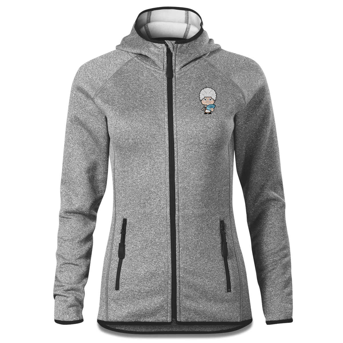 Die Oid Sinzerin Schafkopfen Stretch Fleece Damen Grau Meliert Krottenhausmuehle Front