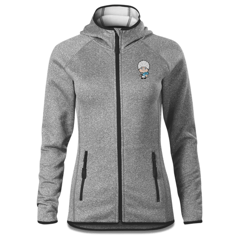 Die Oid Sinzerin Schafkopfen Stretch Fleece Damen Grau Meliert Krottenhausmuehle Front