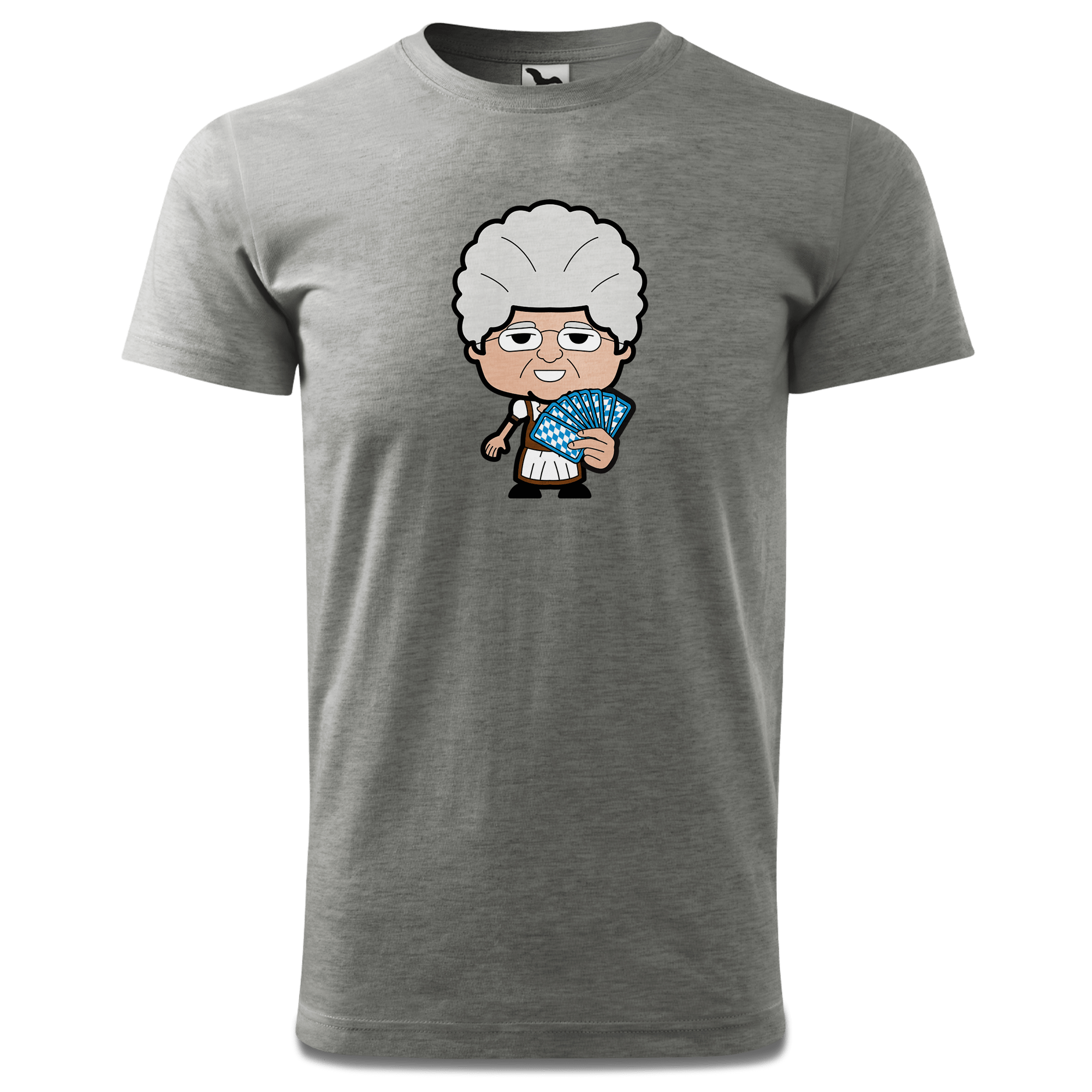 Die Oid Sinzerin Schafkopfen T Shirt Herren Grau Meliert Hofau Front
