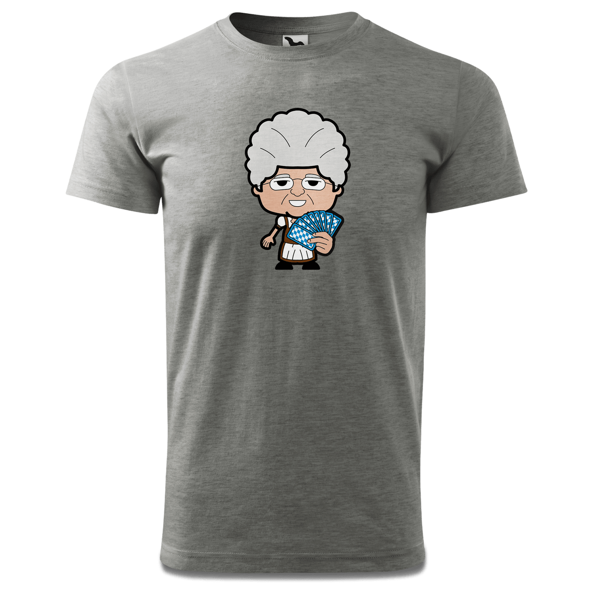 Die Oid Sinzerin Schafkopfen T Shirt Herren Grau Meliert Hofau Front