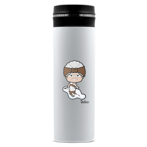 Die Oid Sinzerin Skifahrer Edelstahl Thermoflasche 450ml Weiss Geigelstein Front