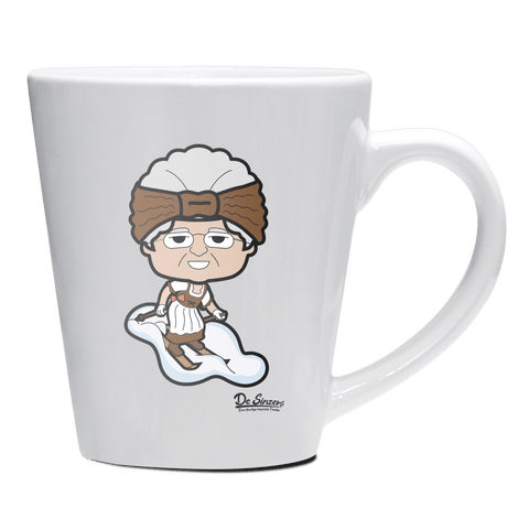Die Oid Sinzerin Skifahrer Keramik Kaffeetasse 200ml Weiss Herzogstand Front
